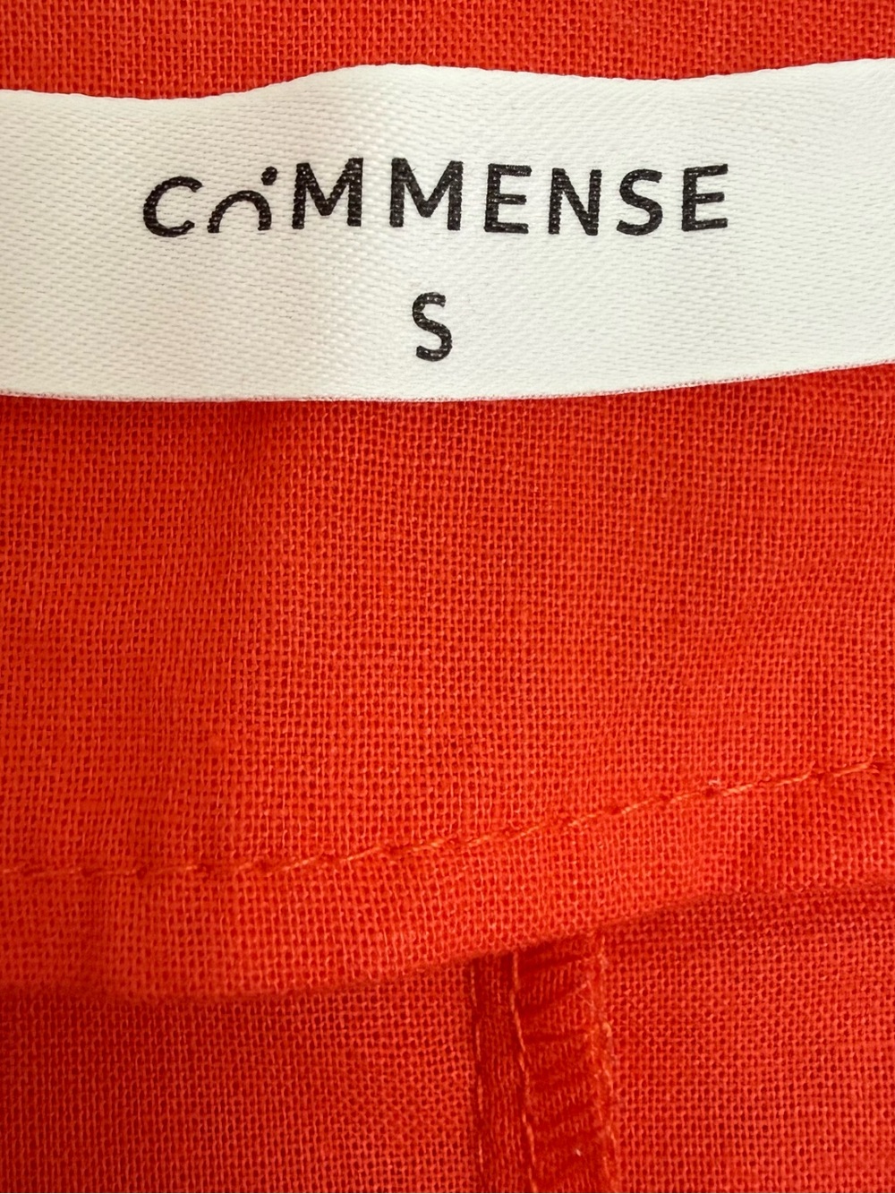 Orange Commense Cotton Linen Blend Belted Two Piece Wide Leg Pants Set Size S - Picture 2 of 4